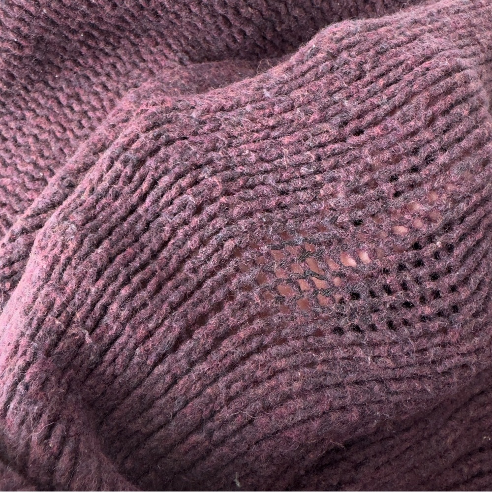 EILEEN FISHER | Italian Wool Blend Shawl Collar Cardigan Burgundy Plum | Size S - Picture 8 of 8